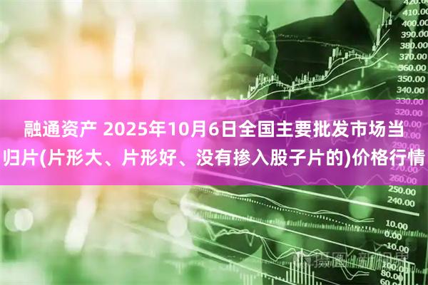 融通资产 2025年10月6日全国主要批发市场当归片(片形大、片形好、没有掺入股子片的)价格行情