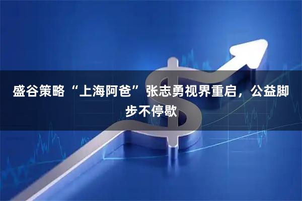 盛谷策略 “上海阿爸” 张志勇视界重启,公益脚步不停歇